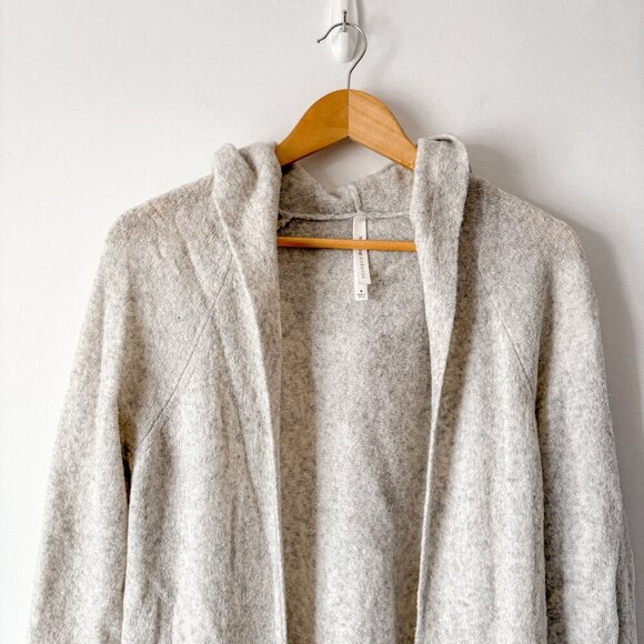 Aritzia Babaton Ammonius Sweater Yak Merino Wool Grey Long Hooded Size Small - Picture 4 of 8